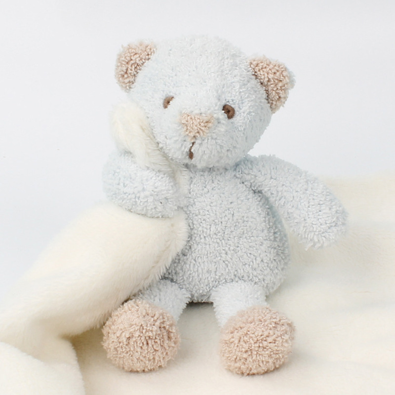 Home Decor Lighting Wholesale - かわいい水色のぬいぐるみテディベア、柔らかいぬいぐるみ、心地よい安心毛布、ホリデーギフト、家の装飾、卸売