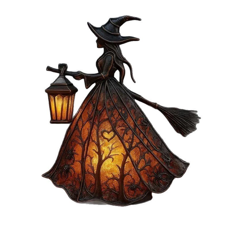 Lighting Decorative - 魔女の樹脂製卓上ナイトライト、USB電源式、ハロウィン装飾、ゴスパーティー、テーブル、マントルピース、ホラー映画の夜に最適
