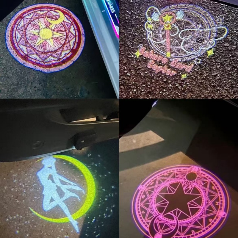 Lighting Decor Items - セーラームーンアニメカーウェルカムライトプロジェクターランプオートバイ雰囲気ライトかわいいギフトアクセサリーフロアランプ車の装飾