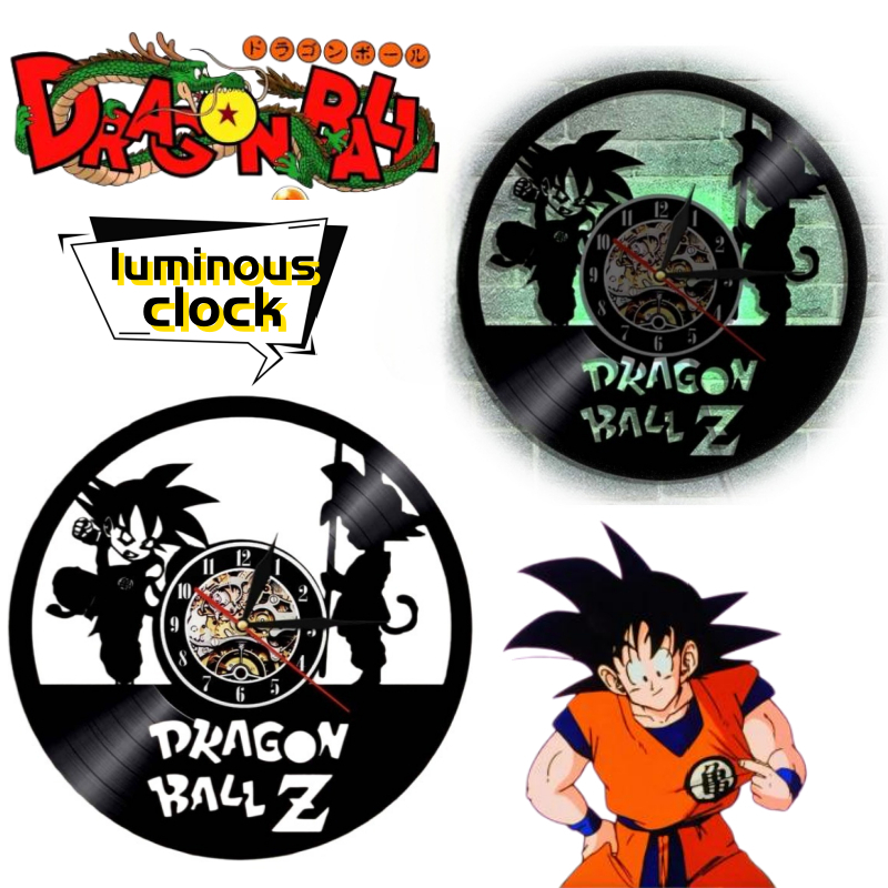 Lighting Decor Items - ドラゴンボール孫悟空パーソナライズされたクリエイティブ壁掛け時計ホームリビングルームダイニングルームLEDナイトライト発光時計装飾