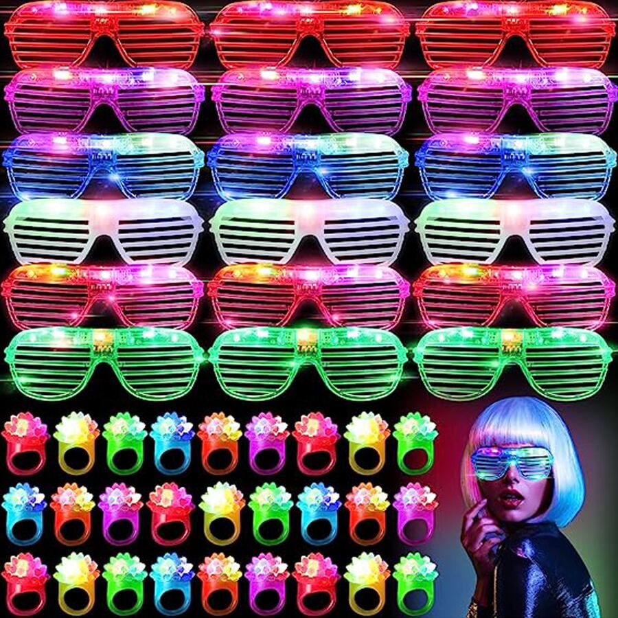 Lighting Jockey - 10-50 個 LED メガネライトアップメガネ 6 ネオンカラー