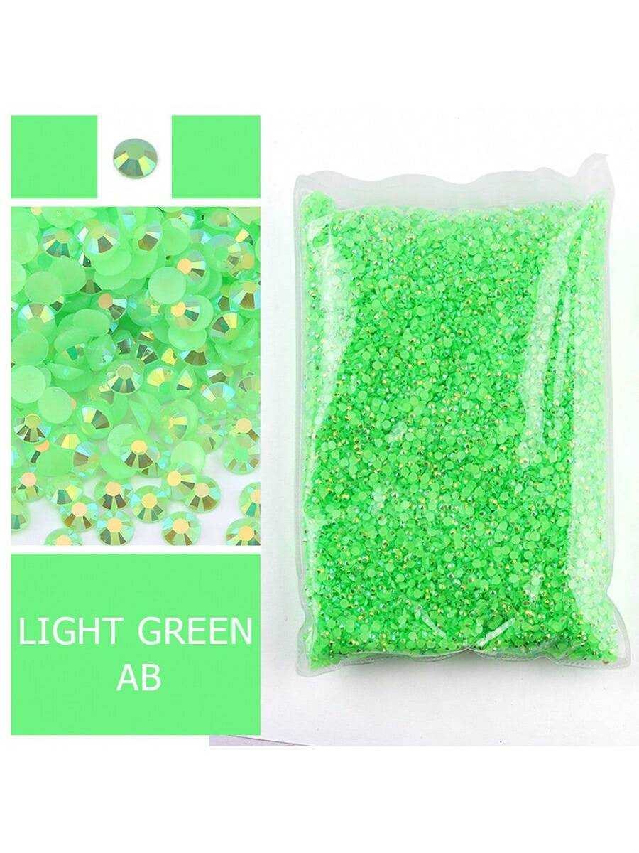 Home Decor Lighting Wholesale - ライトグリーンの樹脂製ラインストーン、非ホットフィックス、大量卸売、クラフトDIY、クリエイティブデザイン、衣類、メイクアップ、ネイルアート用