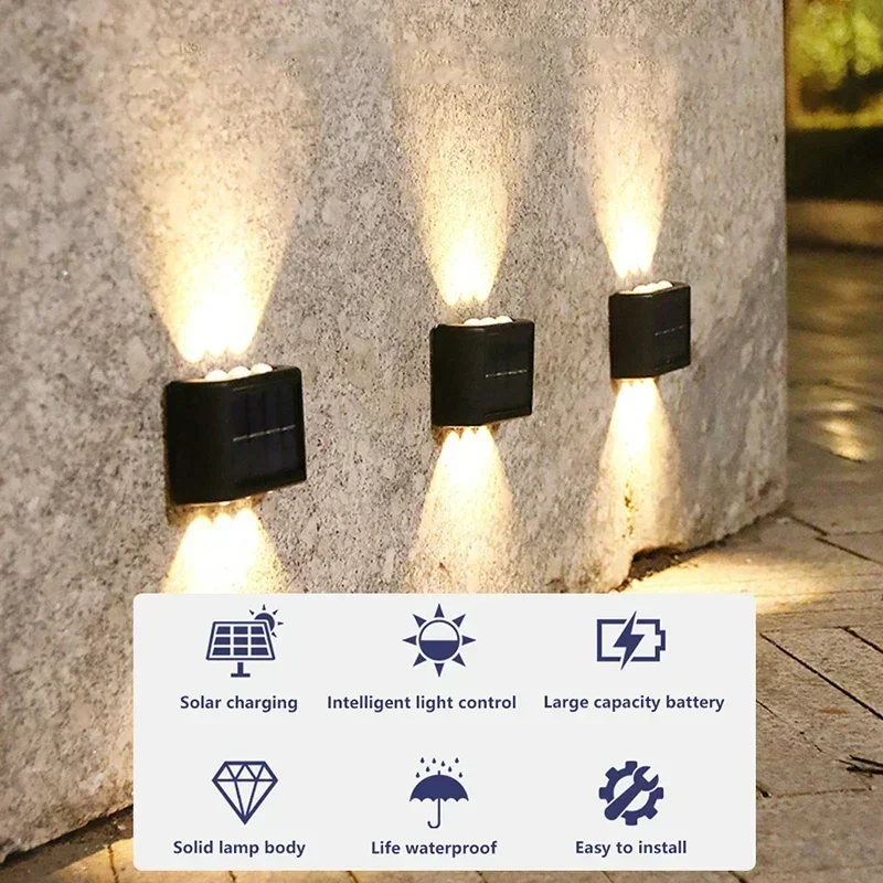 LEDソーラーライト 屋外防水 ソーラーウォールランプ 上下 - Lighting Decor Items のレビューと価格