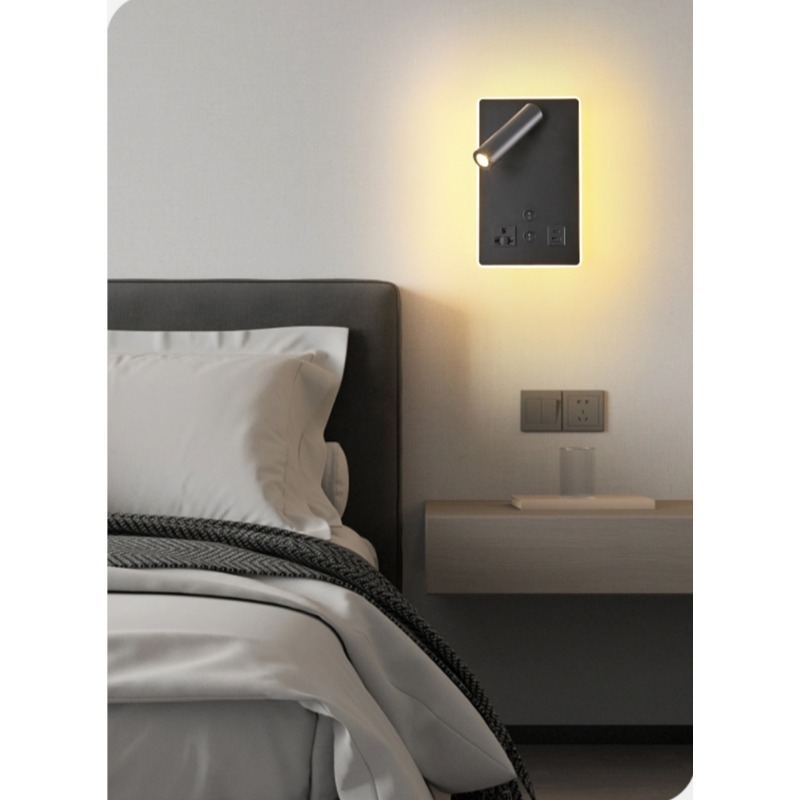 モダンなLEDウォールランプ、ベッドサイド読書灯、スイッチ付 - Lighting Decoration On Wall のレビューと価格