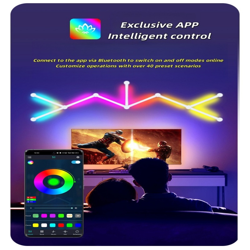 新しい無料スプライシング DIY RGB カラフルな雰囲気ラ - Lighting Decoration On Wall のレビューと価格