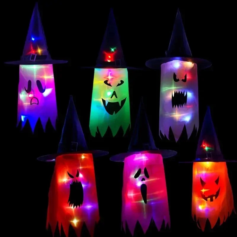 1PC ハロウィン魔女帽子カラフルなライトアップ LED グ - Lighting Decorative のレビューと価格