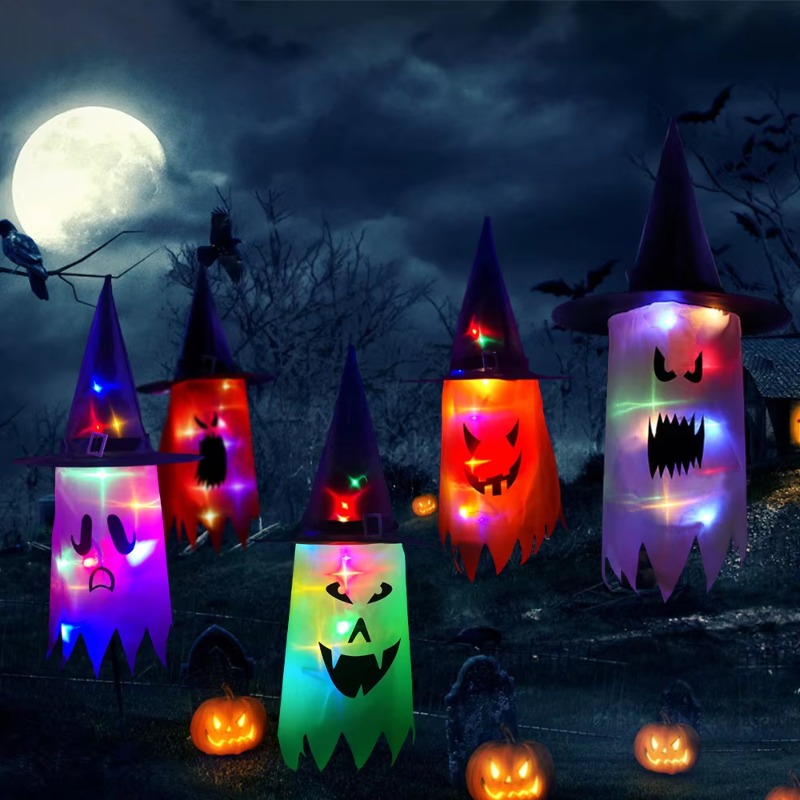1PC ハロウィン魔女帽子カラフルなライトアップ LED グ - Lighting Decorative のレビューと価格