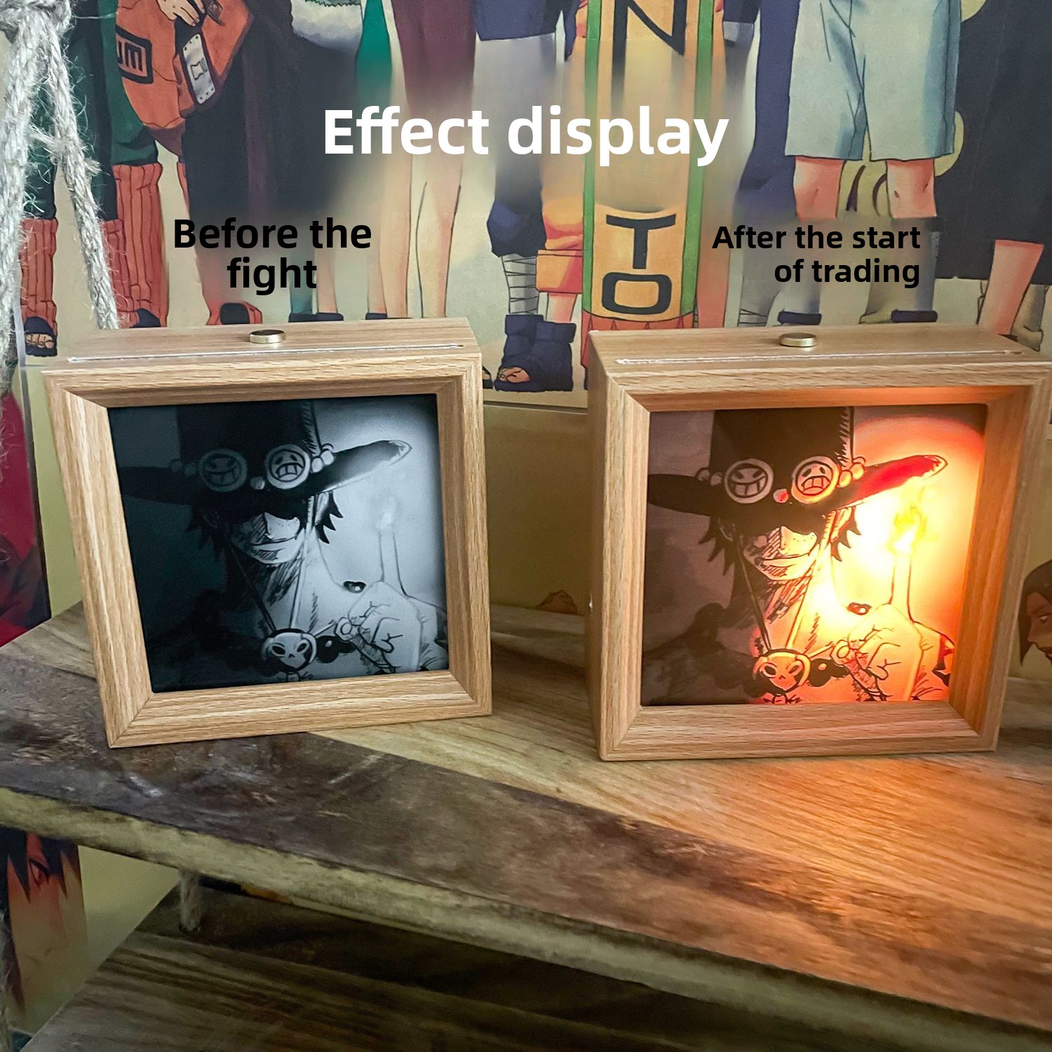ワンピースのアニメポスター型ライトペインティング、アニメ風雰 - Lighting Decor Items のレビューと価格