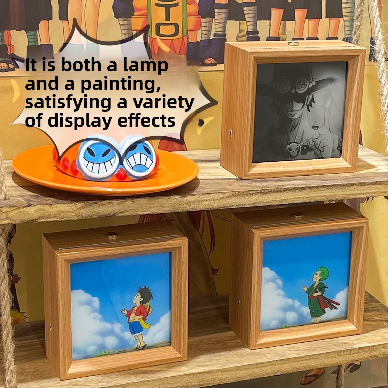 ワンピースのアニメポスター型ライトペインティング、アニメ風雰 - Lighting Decor Items のレビューと価格