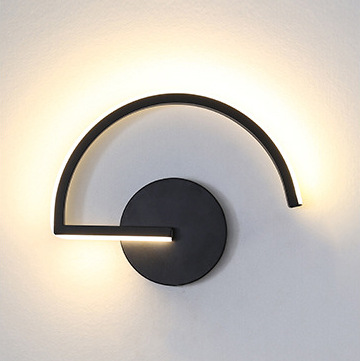 モダンな北欧LEDウォールランプ、ミニマリストブラック幾何学 - Lighting Decorative のレビューと価格