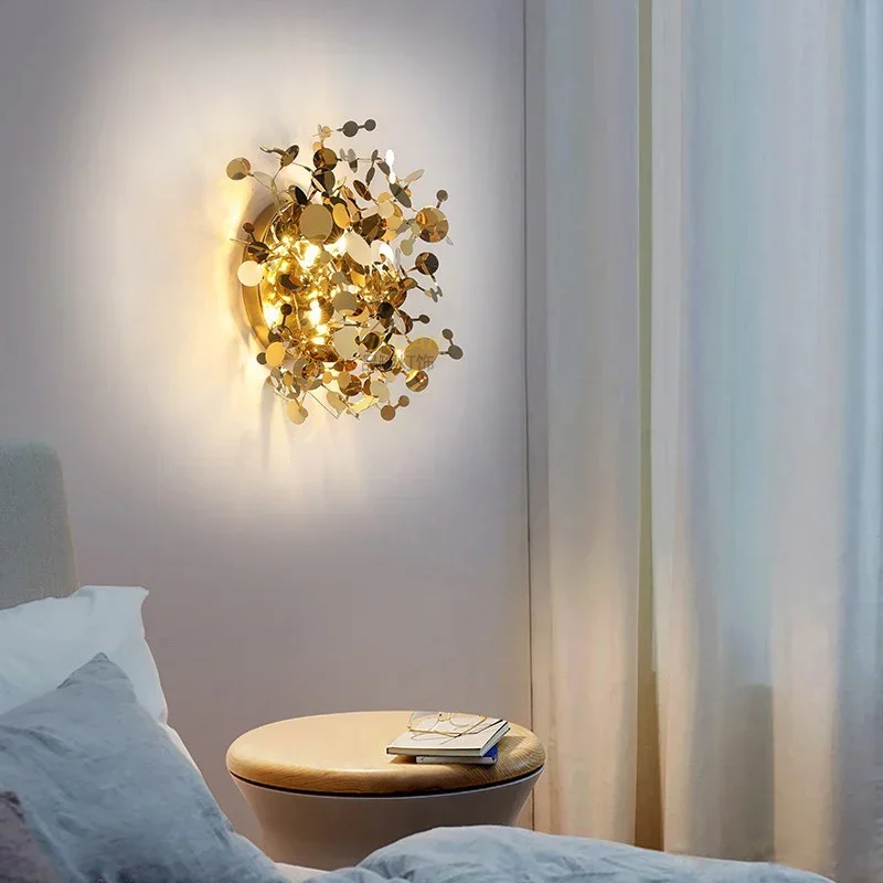 モダンな北欧ミニマリストリーフステンレス鋼 LED ウォール - Lighting Decoration On Wall のレビューと価格