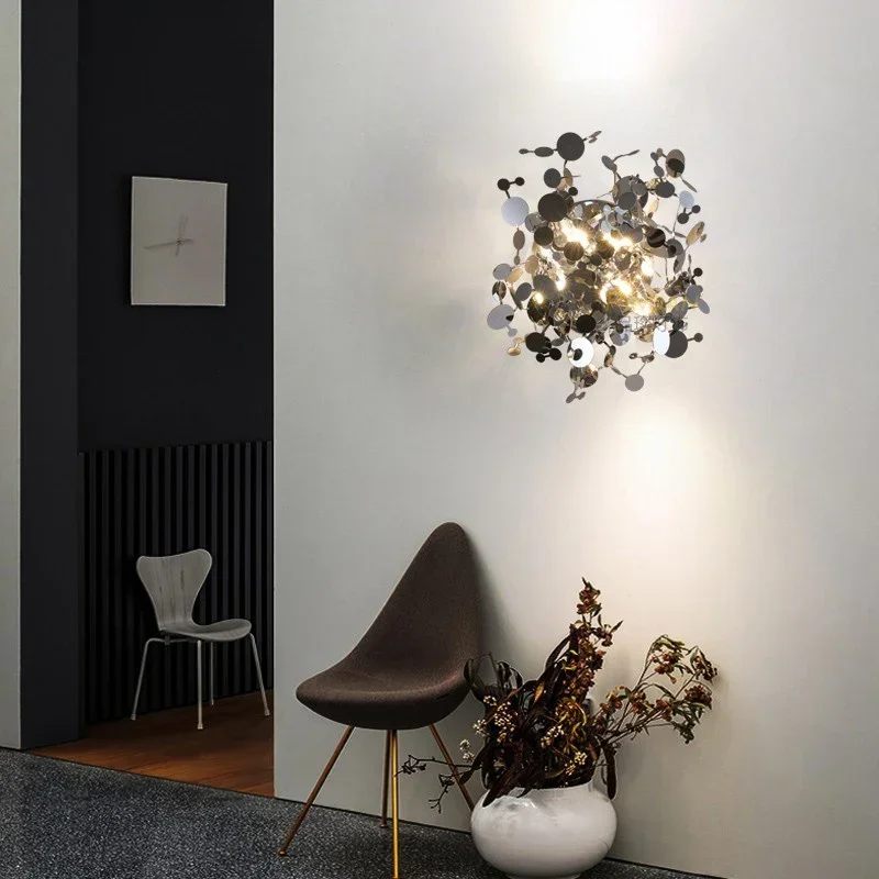 モダンな北欧ミニマリストリーフステンレス鋼 LED ウォール - Lighting Decoration On Wall のレビューと価格