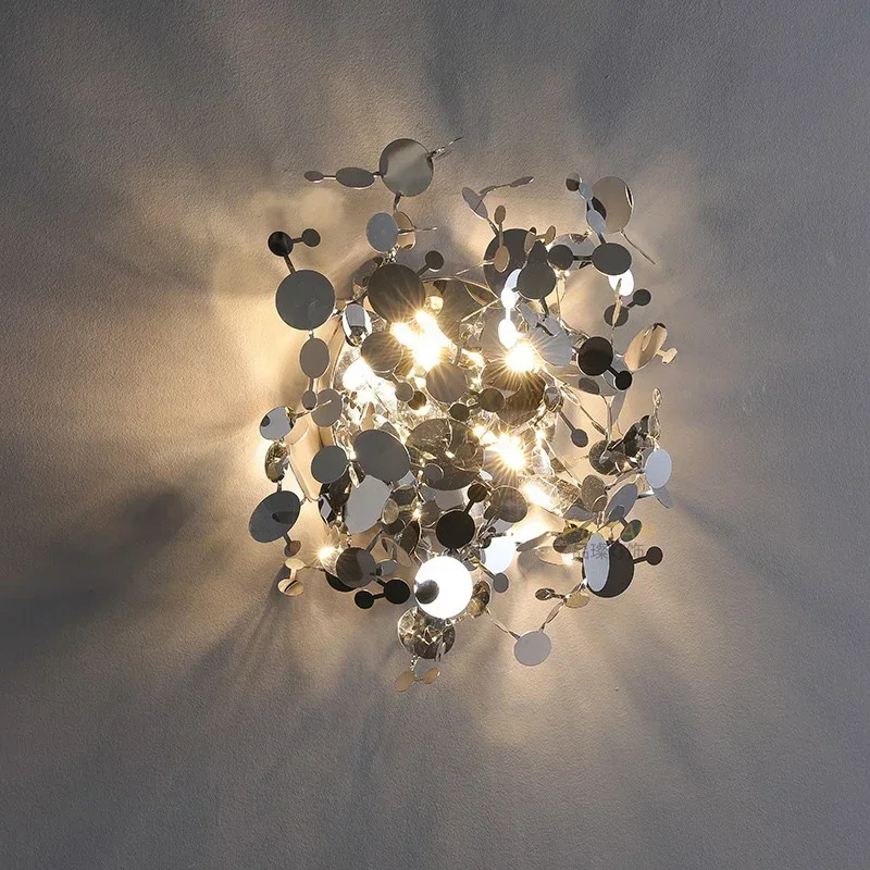 モダンな北欧ミニマリストリーフステンレス鋼 LED ウォール - Lighting Decoration On Wall のレビューと価格