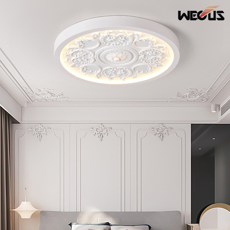 ヴィンテージフランス製クリーム色の彫刻が施された芸術的な天井 - Home Decor Lighting Wholesale のレビューと価格