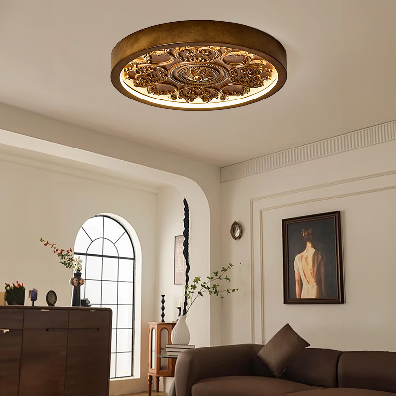 ヴィンテージフランス製クリーム色の彫刻が施された芸術的な天井 - Home Decor Lighting Wholesale のレビューと価格