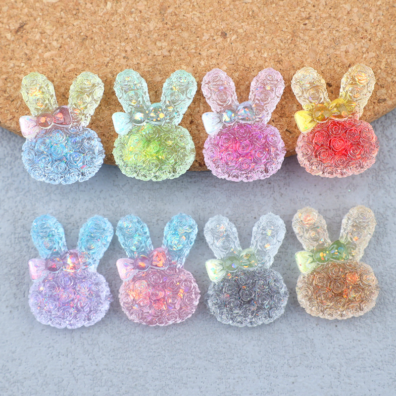 5個入り 18*25mm 光るグラデーションウサギレジンカボ - Lighting Decor Items のレビューと価格