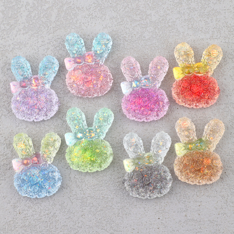 5個入り 18*25mm 光るグラデーションウサギレジンカボ - Lighting Decor Items のレビューと価格