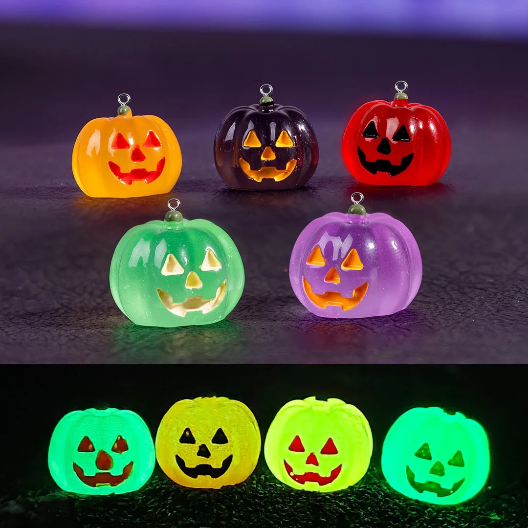 5個入りのかわいい光るパンプキンレジンチャーム、ハロウィンホ - Lighting Decor Items のレビューと価格