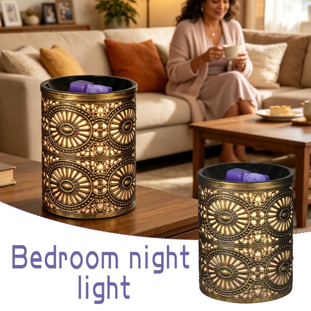 新しい香りのナイトライト、金色の幾何学模様の鉄製キャンドルス - Lighting Decorative のレビューと価格