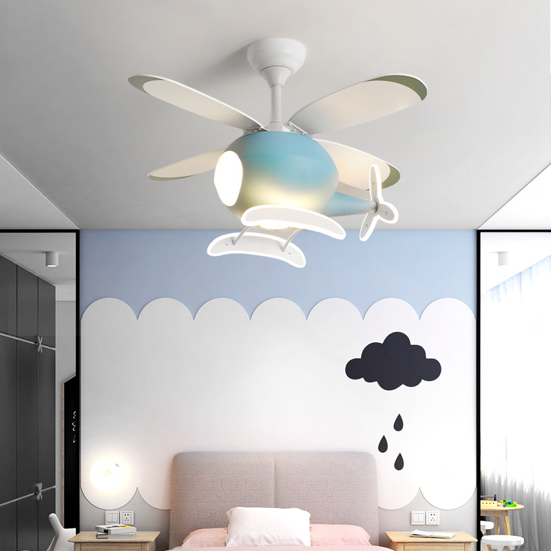 現代のクリエイティブ漫画飛行機ファンライトシンプルな装飾 L - Lighting Decorative のレビューと価格