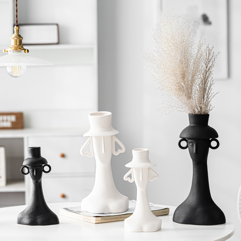 ライトラグジュアリー人型セラミックフラワーベース、クリエイテ - Home Decor Lighting Wholesale のレビューと価格